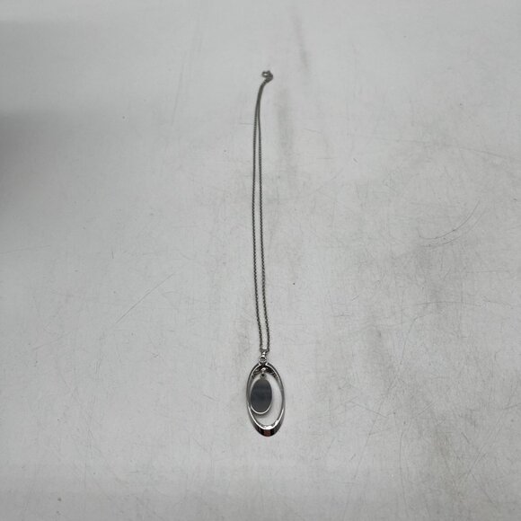 Silver Tone Pendent Necklace with Abalone Accent - Picture 4 of 5